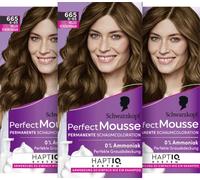 Schwarzkopf Perfect Mousse Permanent Foam Colouration 665/6-65 Light Chocolate Brown (93 ml), Hair Colour with Perfect Grey Coverage, Colouration for Intensive Care and Radiant Shine