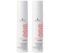 Schwarzkopf Professional OSiS Glow Anti-Frizz Serum Silicone Free Heat Protection for Dull and Coarse Hair Facilitates Light Styling 50 ml - Pack of 2