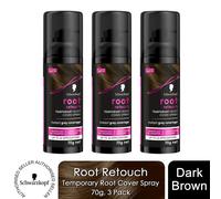 Schwarzkopf Root Retouch, Vegan, Temporary Dye Instant Brunette Hair Root Concealer, Grey Coverage, 40 Applications, 1 Wash, Dark Brown, 120ml,