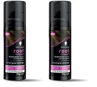Schwarzkopf Root Retouch, Vegan, Temporary Dye Instant Brunette Hair Root Concealer, Grey Coverage, 40 Applications, 1 Wash, Dark Brown, 120ml, (Pack of 2)