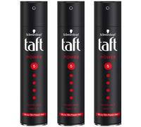 Schwarzkopf Taft Hair Varnish Power Hold Level 5 Hair Styling, Hair Spray for All Hair Types, Up to 72 Hours Strong Hold, Vegan Formula 250 ml (Pack of 3)