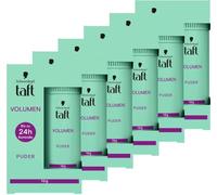 Schwarzkopf TAFT Hairstyling Powder Volume (6 x 10g) Volume Hairstauder für voller aussehendes Hair für bis zu 50 Anwendungen, Veganes, Styling-Power.
