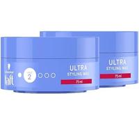 Schwarzkopf TAFT Ultra Styling Wax (2 x 75 ml), Hair Wax for up to 24 Hours Control Flexible Hairstyles, Gentle on Hair and Scalp, Vegan, Hair Styling Wax