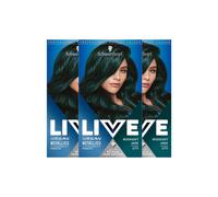 Schwarzkopf LIVE Urban Metallics Vibrant, Long Lasting, Permanent Green Hair Dye, Infused with Coconut Oil for Shiny Hair - Midnight Jade U75