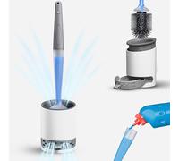 SCHWEGLER.online® Toilet Brush Silicone - Can be Filled with Toilet Cleaner, Fixed Stand with Wall Holder