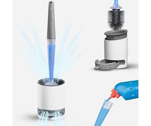 SCHWEGLER.online® Toilet Brush Silicone - Can be Filled with Toilet Cleaner, Fixed Stand with Wall Holder