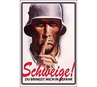 Schweige! German Empire soldier 20 cm x 30 cm retro tin sign 806