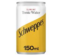 Schweppes Slimline Tonic Water 150ml Mini Can (Pack of 24), Clear