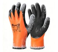 Schwer 2 Pairs FreezeGuard Winter Work Gloves, ANSI A2 Cut Resistant Freezer Gloves for Outdoor Cold Weather Keep Hands Warm, Waterproof Gloves for Shoveling Snow, Ice Fishing
