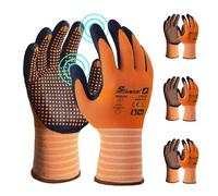 Schwer 3 Pairs Work Gloves with Grip Dots for Anti-Slip Handle, Work Gloves for Men and Women, Touchscreen, Car Gloves, Electric Mount, L