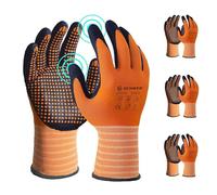 Schwer 3 Pairs Work Gloves with Grip Dots for Anti-Slip Handle, Work Gloves for Men and Women, Touchscreen, Car Gloves, Electric Mount, L