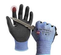 Schwer Cut Resistant Gloves AR3900 with Extreme Lightweight & Thin, ANSI A4 Wire Metal Gloves for Refined Work, Touch-screen, Non-PFAS, 3D-Comfort Fit, Breathable, 1 Pair, L