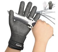 Schwer Cut Resistant Gloves Beyond ANSI A9, Reinforced Stainless Steel Gloves for Cutting Butcher Meat and Shelling