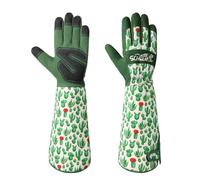 Schwer Gardening Gloves for Women, Rose Pruning Gloves with Forearm Protection, Breathable and Comfortable Thorn Proof Garden Glove with Touch Screen for Yard & Outdoor Work (L,1 Pair)