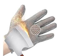 Schwer ProGuard-X Highest Level Cut Resistant Stainless Steel Metal Mesh Chainmail Glove PM5201 Butcher Glove for Meat Cutting Food Processing Knife Sharpening Oyster Shucking Kitchen Fish Fillet（M）