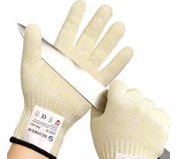 Schwer SlicePro ANSI A9 Cut Resistant Gloves, Food Grade Cutting Glove, Mandoline Gloves for Kitchen, Oyster Shucking, 2 Pairs, L, Beige