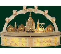 Schwibbogen Dresden Frauenkirche + Pyramid Electric Light Arch NEW