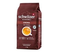 Schwiizer Schüümli Crema - 100% Arabica beans, aromatic and full-bodied, ideal for automatic machines, intensity 3/5, medium roast, Rainforest Alliance, 1 kg