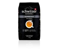 Schwiizer Schüümli Espresso - 100% Arabica beans, strong and intense, ideal for automatic machines, intensity 4/5, medium roast, Rainforest Alliance, 1 kg