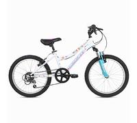 Schwinn Shade Kids Mountain Bike, 20-Inch Tyres, 12.25-Inch Frame, Front Suspension, 6 Speed Shifters, V-Brakes, Recommended Ages 5 - 8 Years, White