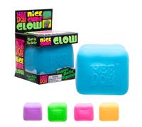 Schylling NeeDoh Nice Cube Glow - Sensory Toy with a Super Solid Squish - Glows in The Dark and Always Returns to its Square Shape - Ages 3 and Up - Color May Vary; One Cube Per Pack