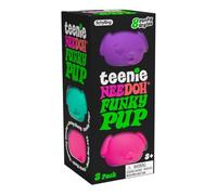 NeeDoh Schylling Teenie Funky Pup (3 Pack) - Mini Squishy Animals Fidget Toys, 8 Assorted Colours & Styles, Nee Doh Stress Balls For Anxiety Relief, Safe & Non-Toxic Dough; 3 Year Olds +