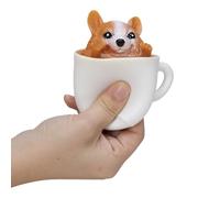 Schylling Pup in a Cup - Squeeze to Reveal Adorable Caffeine-Themed Companions - Style May Vary (Pack of 1)