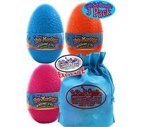 Schylling Sea-Monkeys Instant Life Mystery Eggs Blue, Pink & Orange Gift Set Bundle with Bonus Matty's Toy Stop Storage Bag - 3 Pack
