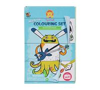 Schylling Tiger Tribe Coloring Set - Monster Mash Mix and Match - Take Along Travel Kit - All Supplies Included in Magnetic Case - Ages 4+ - 60273