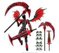 Schythely Titan 13 Action Figure Set Assembly Required, T13 3D Printed Action Figures with Weapons Accessories T 13 Lucky Robo Dummy Nova 13 Action Figures (Red Demon)