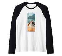 Sci-fi Alien Romance in Lake Como Italy Scene Raglan Baseball Tee