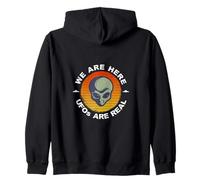 Sci Fi Alien UFOs Are Real Aliens Exist Retro Vintage Zip Hoodie