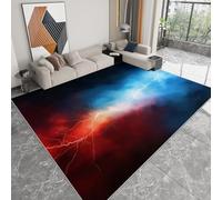 Sci Fi Art Machine Washable Area Rug 160 x 230 cm, Abstract Futuristic Lightning Non-Slip Bedroom Rug - Low pile Printed Carpet for Living room Dining Room Office Game Room Carpet