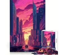 Sci Fi Cityscape Cyberpunk Jigsaw Puzzles 1000 Piece for Adults Strengthen Recall Leisure Fun Quality Edge Elegant Gift (38x26cm)