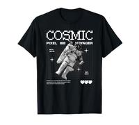 Sci Fi Cosmic Pixel Voyager Space Astronaut Journey T-Shirt