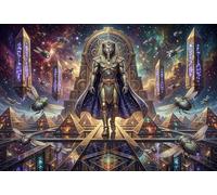 Sci-Fi Egyptian Pharaoh 1000 Piece Wooden Jigsaw Puzzle,Wood,Impossible Challenge,Great Gifts,Home Wall Decor,Educational Toy,Adults & Kids 14+,Stress Relief (75x50cm)