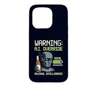 Sci-Fi Humor A.I. Override Alcohol Intelligence Robot Beer Case for iPhone 15 Pro