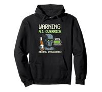 Sci-Fi Humor A.I. Override Alcohol Intelligence Robot Beer Pullover Hoodie