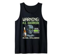 Sci-Fi Humor A.I. Override Alcohol Intelligence Robot Beer Tank Top