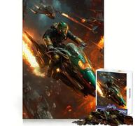 Sci-Fi Motorcycle Chase Adult Jigsaw Puzzle1000 Pieces Brain Teaser Mental Relax Pattern Assembly Santa Wish Item (50x75cm)