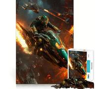 Sci-Fi Motorcycle Chase Adult Jigsaw Puzzle1000 Pieces Brain Teaser Mental Relax Pattern Assembly Santa Wish Item (50x75cm)