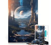 Sci Fi Planet Cityscape 1000 Piece Jigsaw Puzzle for Teenagers Logic Toy Group Play Precision Cut Thoughtful Gift (38x26cm)