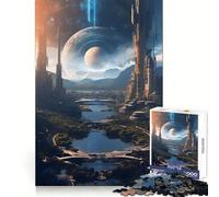 Sci Fi Planet Cityscape 1000 Piece Jigsaw Puzzle for Teenagers Logic Toy Group Play Precision Cut Thoughtful Gift (38x26cm)