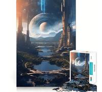 Sci Fi Planet Cityscape Jigsaw Puzzles 1000 Piece for Teenagers Mental Logic Toy Calm Escape Fine Edge Art Collectible (50x75cm)