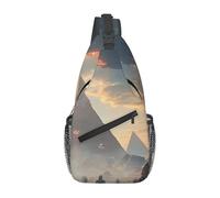Sci-Fi Pyramids And Flying Saucers Crossbody Shoulder Bag Travel Chest Pack Sling Backpack For Men Hiking Daypack