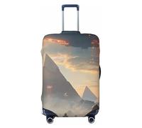 Sci-Fi Pyramids and Flying Saucers Elastic Travel Luggage Cover Suitcase Protector, Print Suitcase Baggage Cover Anti-Scratch