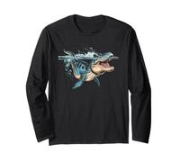 Sci-Fi Sea Monster in Color Explosion Long Sleeve T-Shirt