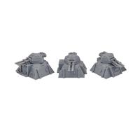 Sci-Fi Sentry Turrets 3x Twin-LC - 28mm Scale Scenery For Tabletop Wargaming, RPGs & Dioramas