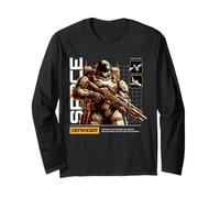 Sci Fi Space Defender The Battle for Survival Long Sleeve T-Shirt