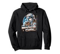 Sci Fi Space Girl Defender Of The Cosmos Armed And Ready Pullover Hoodie